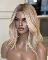 Ash Blonde Lace Frontal Wigs for White Women 100% Human Hair